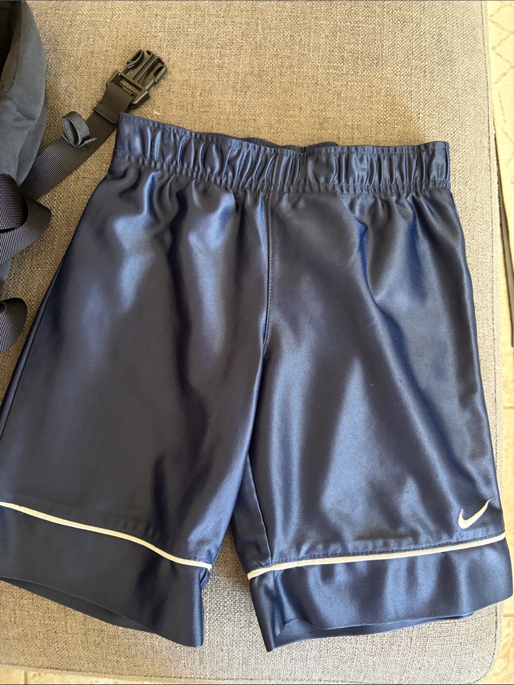 Nike Boys' Dark Blue Athletic Shorts with White Trim